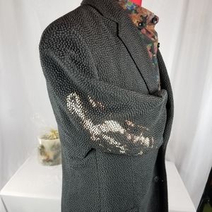 Gorgio Armani Upton Blazer Seersucker Black w one of kind markings  54